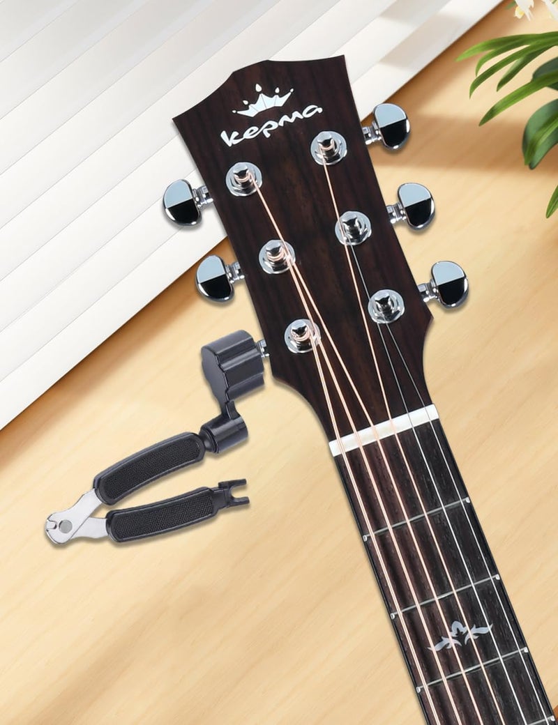 luvilly3 in 1 Black Professional Guitar String Winder Tool, Guitar String tool, Functional Bridge Pin Puller for Guitars Maintenance/Musicians - Image 5